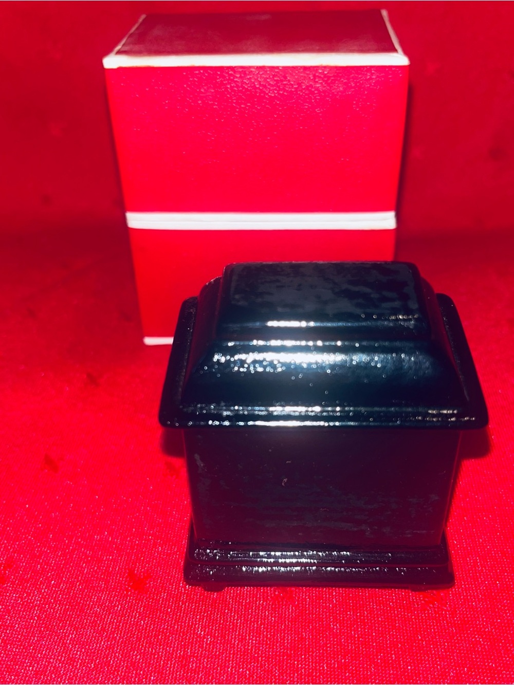 Vintage Black Lacquer Trinket Box